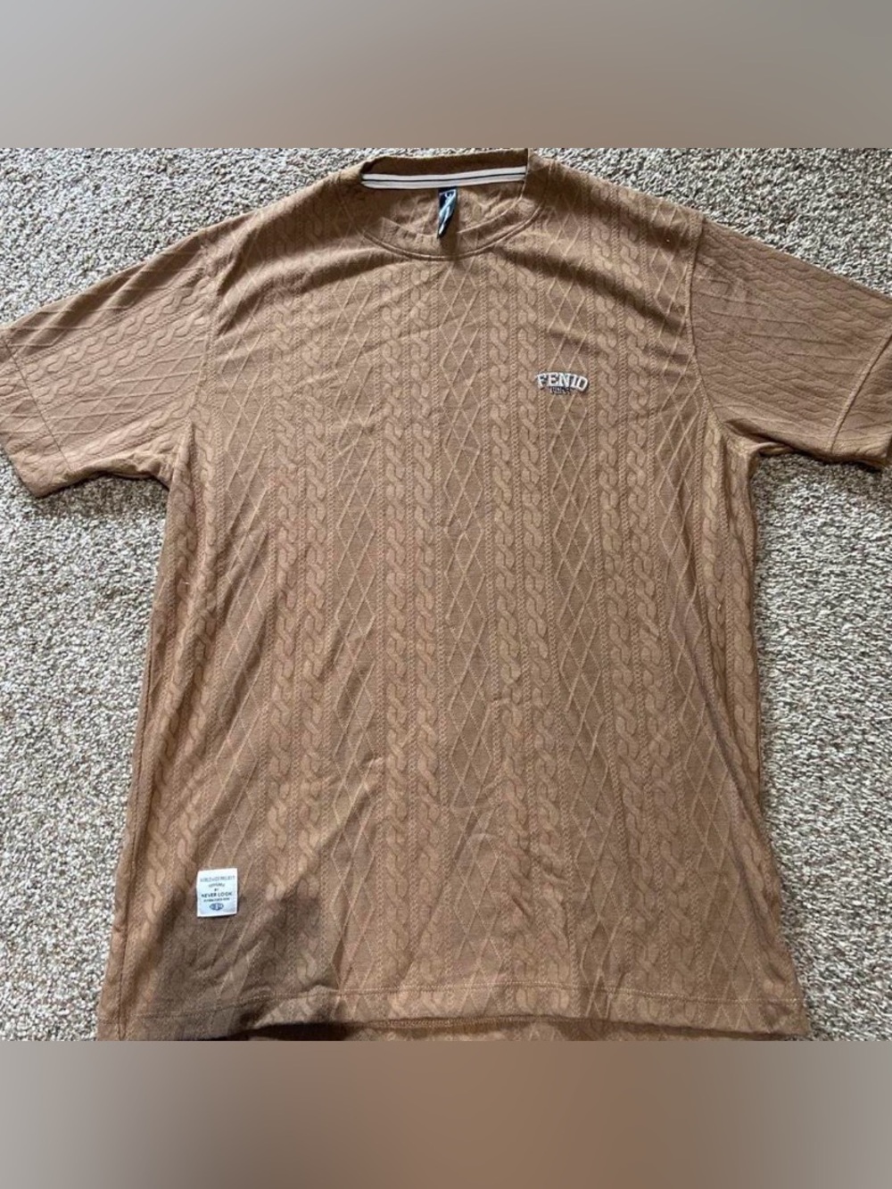 Men's Short-Sleeve Knit Tee in Brown